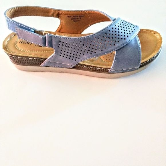 Henry Ferrera Women's Light Blue Sandals Size 9 - Picture 2 of 8